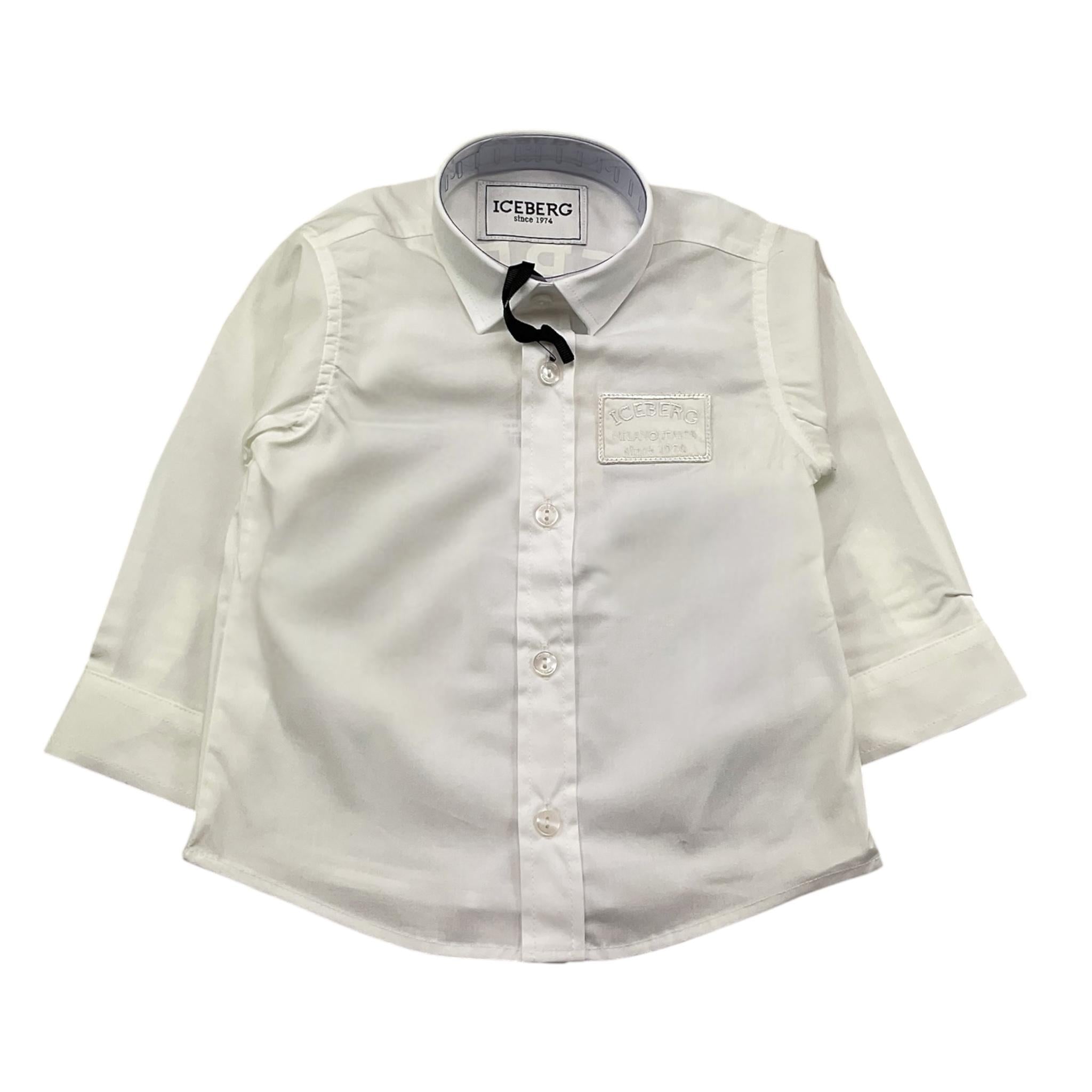 Iceberg Camicia Manica Lunga Tinta Unita con Logo per Bambino CMICE5103BJ PANNA ICEBERG 