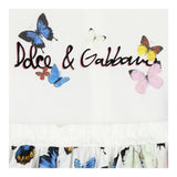 Dolce & Gabbana Abito Tinta Unita Giromanica con Stampa per Bambina L5JD9P BIANCO DOLCE & GABBANA 