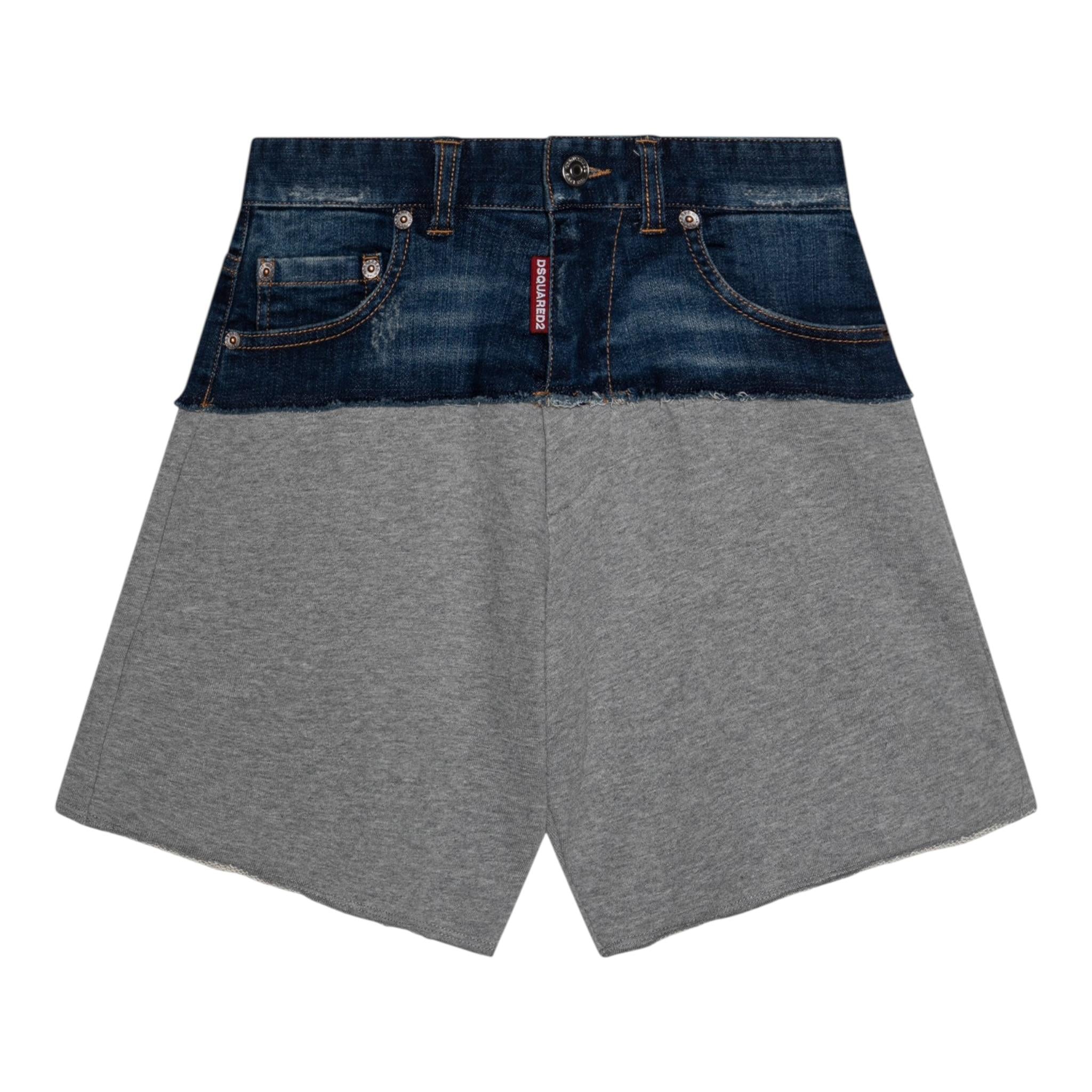 Dsquared2 Bermuda Bicolore In Denim per Bambino DQ2769 GRIGIO DSQUARED2 
