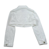 Lu Lu By Miss Grant Giubbino In Denim Tinta Unita per Bambina LL3377 BIANCO LU LU BY MISS GRANT 