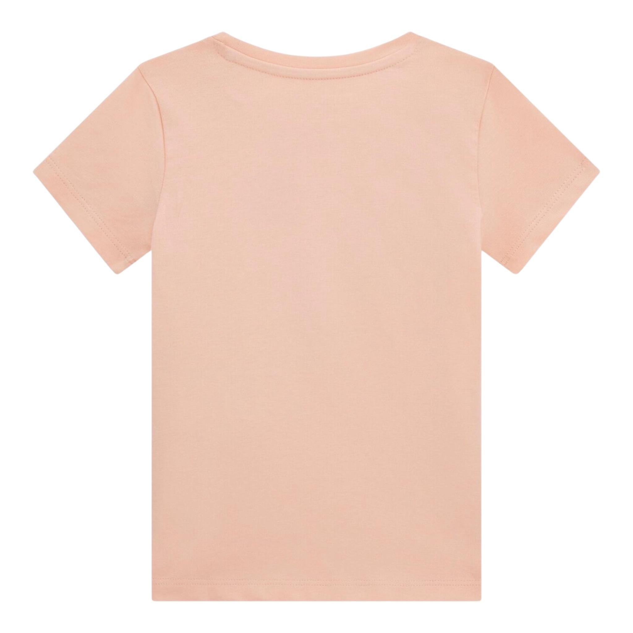 Guess T-Shirt Tinta Unita Girocollo con Stampa per Neonata K5RI16K6YW4NX ROSA GUESS 
