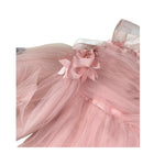 Notaro Of Kids Abito Giromanica Tinta Unita con Tulle per Bambina K23402 ROSA NOTARO OF KIDS 