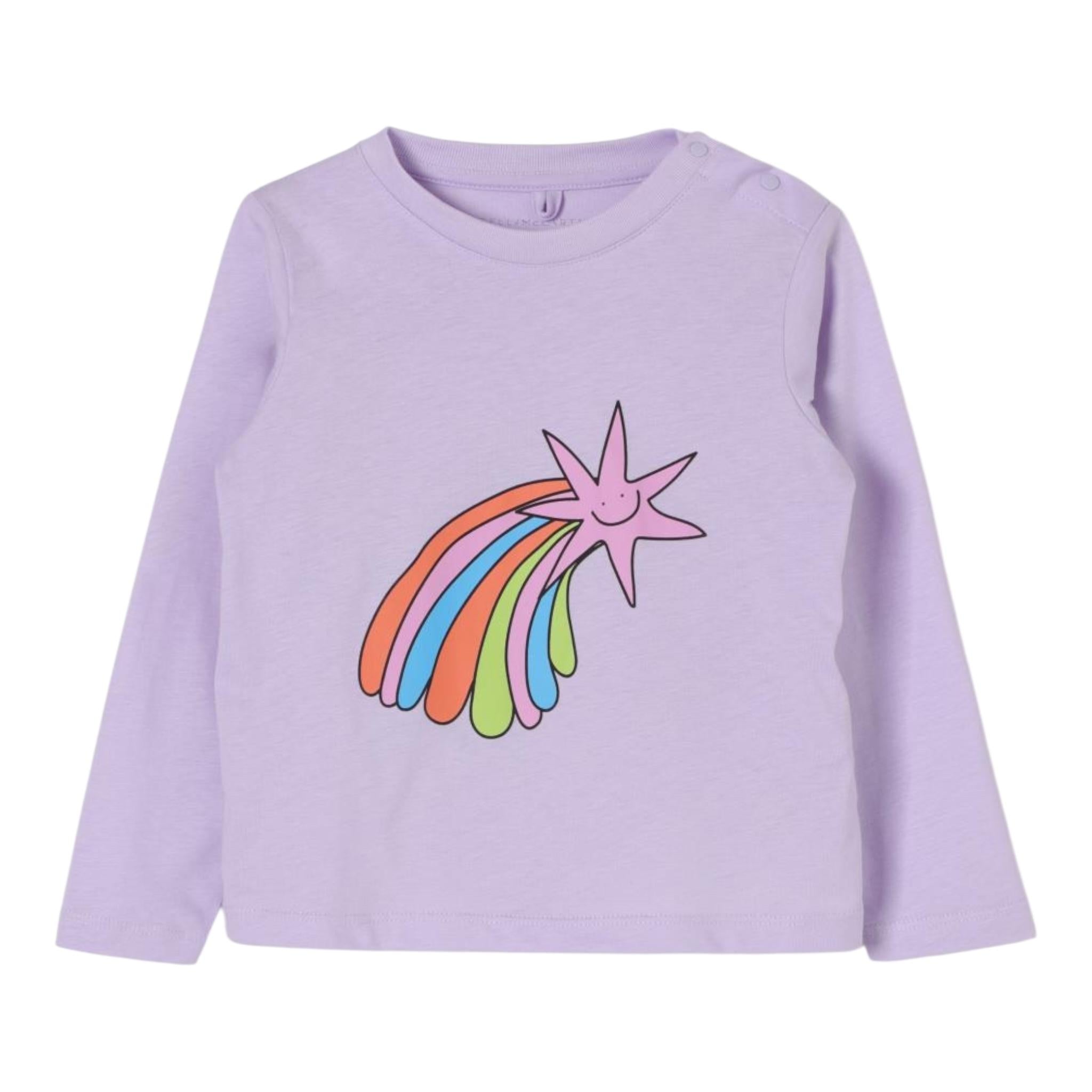 STELLA McCARTNEY shirt girocollo tinta unita con stampa in contrasto Lilla per Neonata TV8010 LILLA STELLA McCARTNEY 