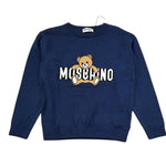 Moschino Maglia Girocollo Tinta Unita con Stampa per Bambino HXW00J BLU MOSCHINO 