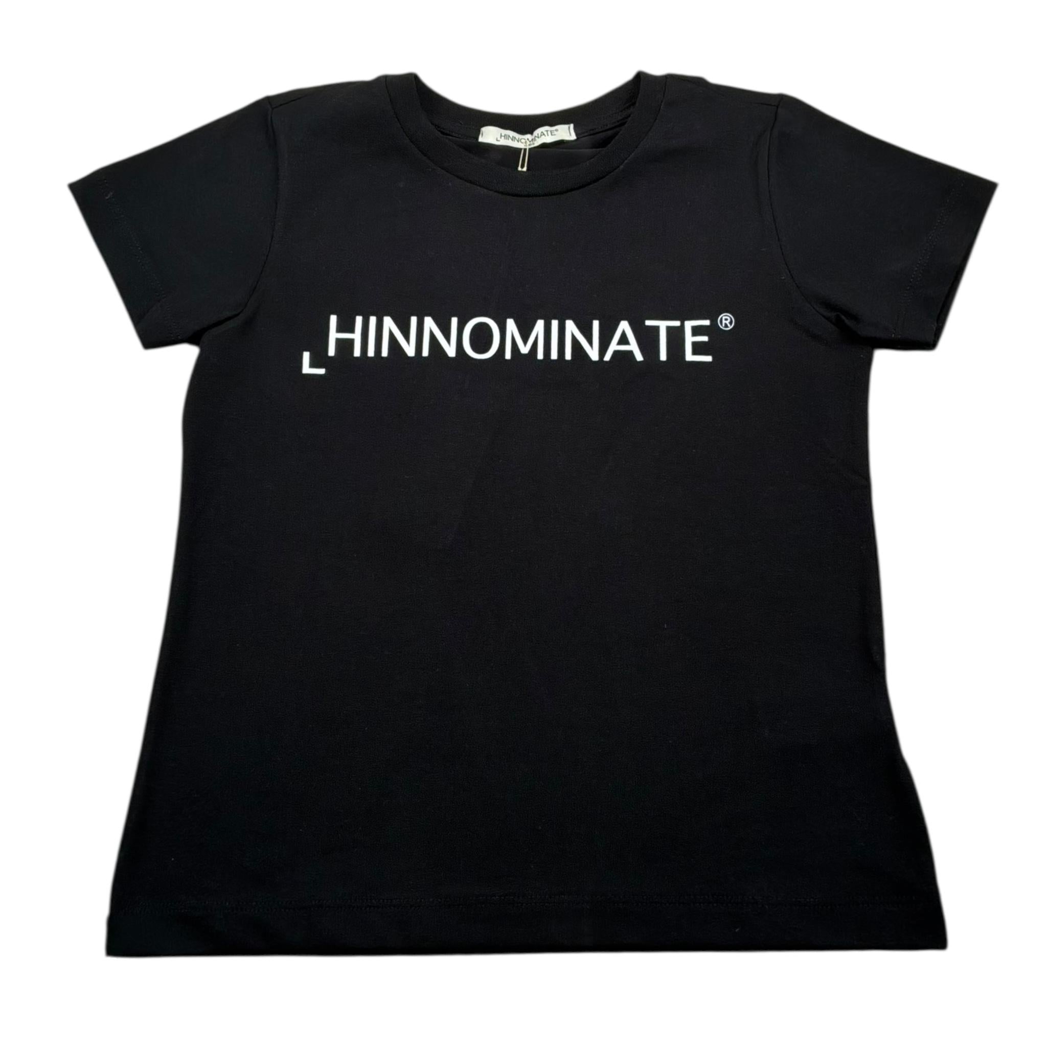 Hinnominate T-Shirt Girocollo Tinta Unita con Stampa per Bambina 3642M00032 NERO HINNOMINATE 