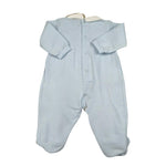 Lalalu' Tutina Tinta Unita con Colletto E Ricami per Neonato TJL01P AZZURRO LALALU' 