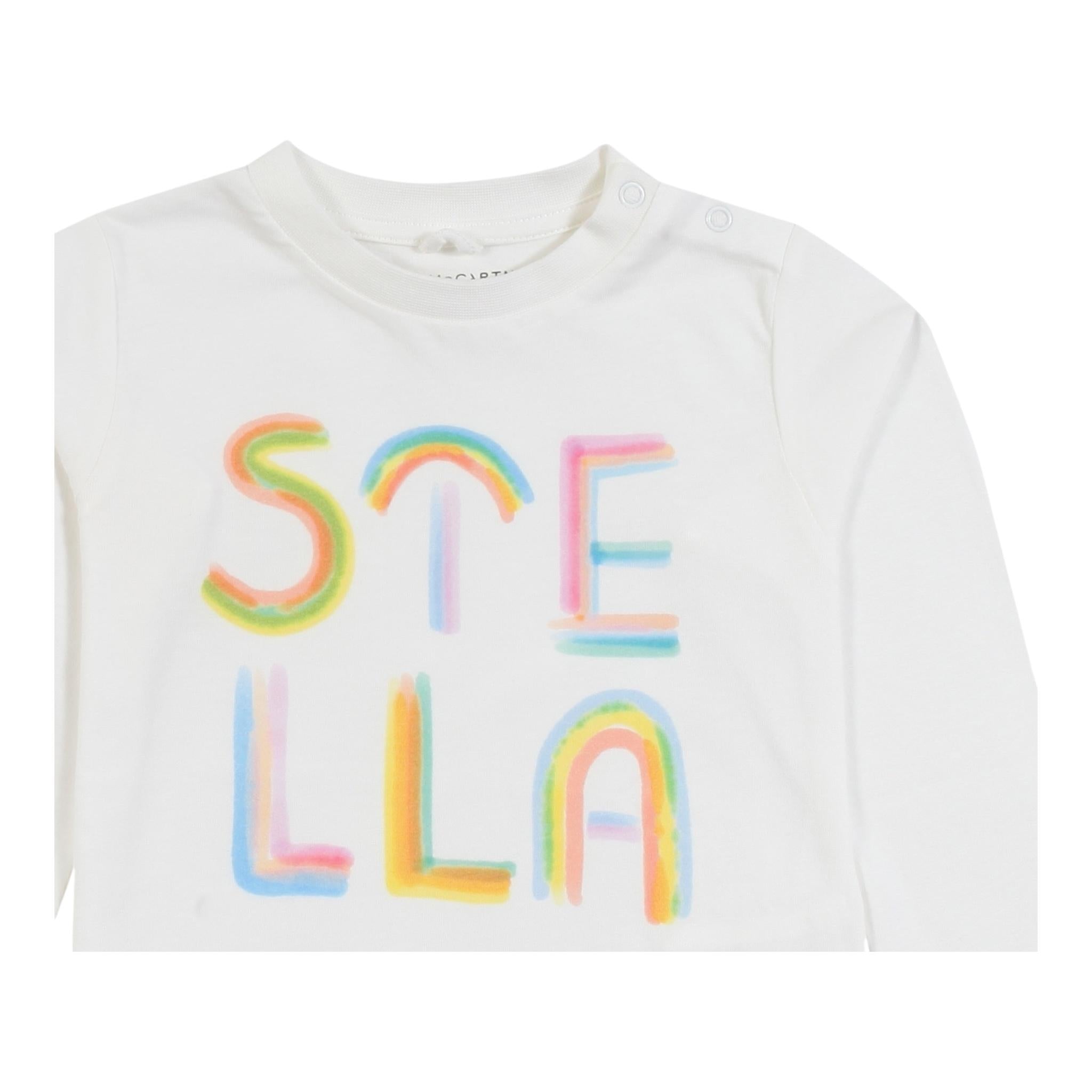 STELLA McCARTNEY shirt girocollo tinta unita con stampe in contrasto Bianco per Neonata TT8080 BIANCO STELLA McCARTNEY 