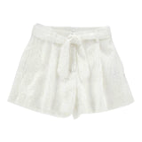 Monnalisa Short Tinta Unita con Paillettes per Bambina 71E406 BIANCO MONNALISA 