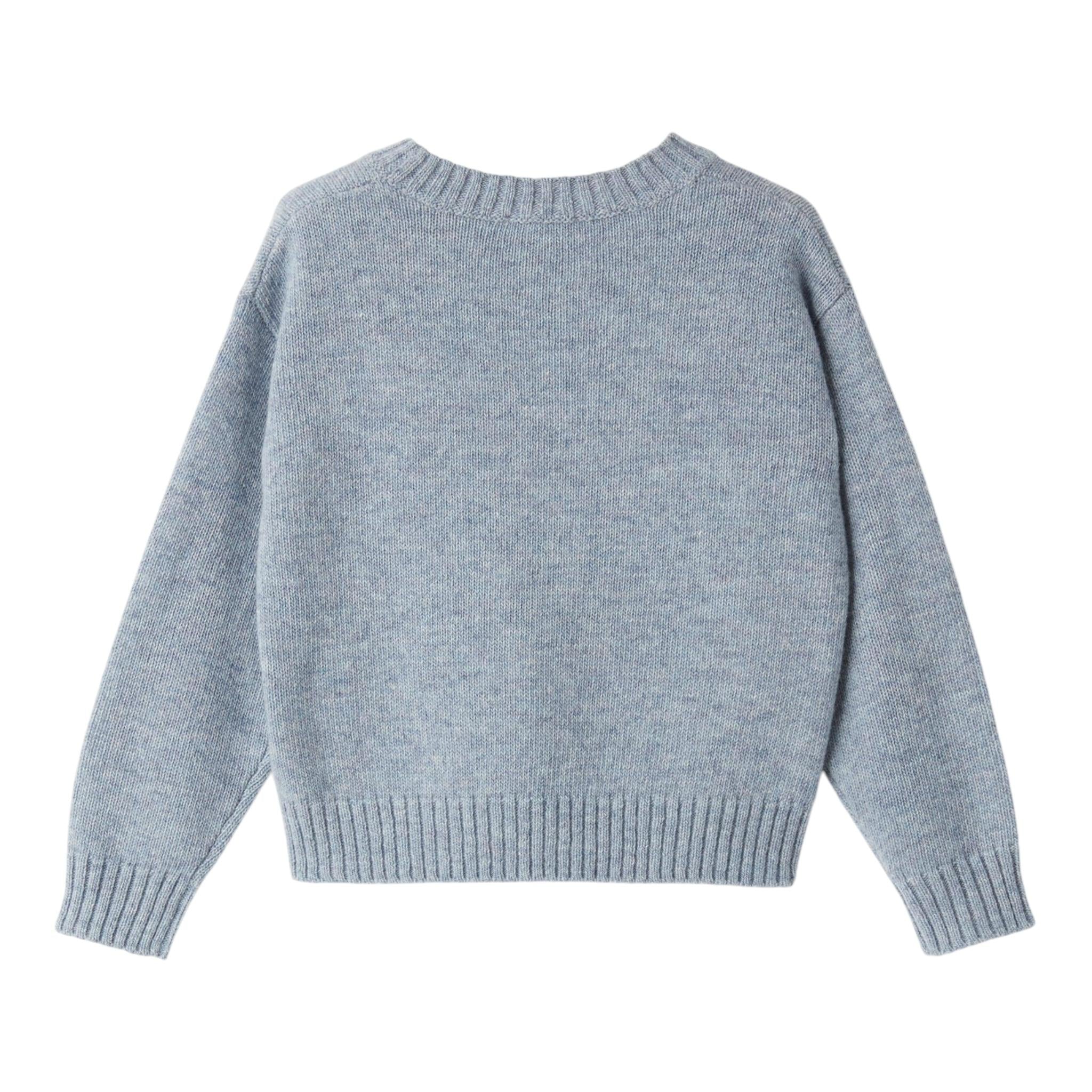 IL GUFO maglia girocollo tinta unita con ricamo orso Azzurro per Neonato A24MA457EM220 AZZURRO IL GUFO 