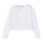 Mayoral Cardigan Tinta Unita con Ricami per Bambina 3354 BIANCO MAYORAL 