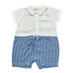 Lalalu' Pagliaccetto Bicolore Mezza Manica per Neonato PAL03P BIANCO/AZZURRO LALALU' 