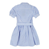 Ralph Lauren Abito Mezza Manica Tinta Unita con Fantasia A Righe per Bambina 313934129002 BIANCO RALPH LAUREN 