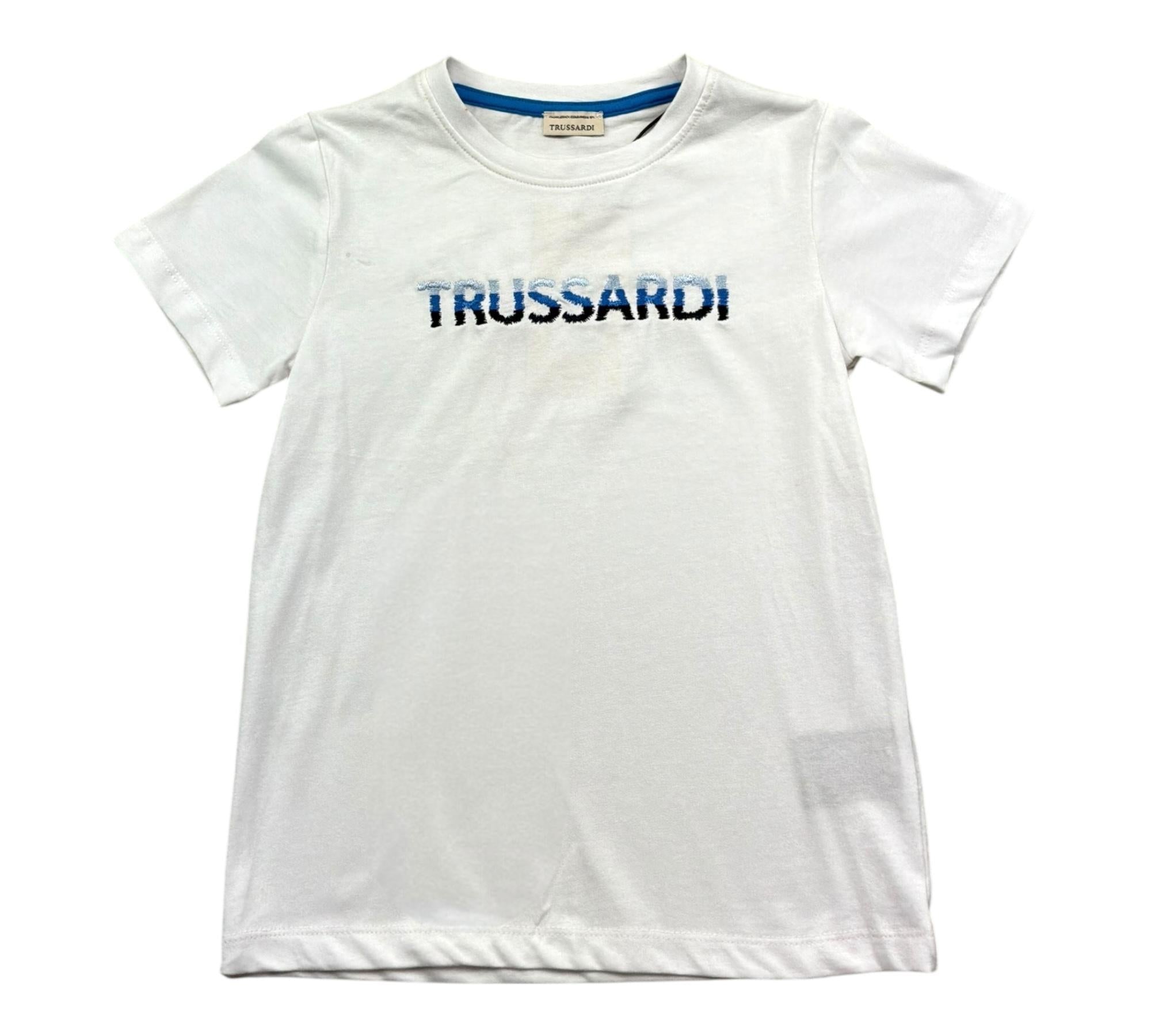 Trussardi T-Shirt Girocollo Tintta Unita con Stampa per Bambino TBP26073TS BIANCO TRUSSARDI 