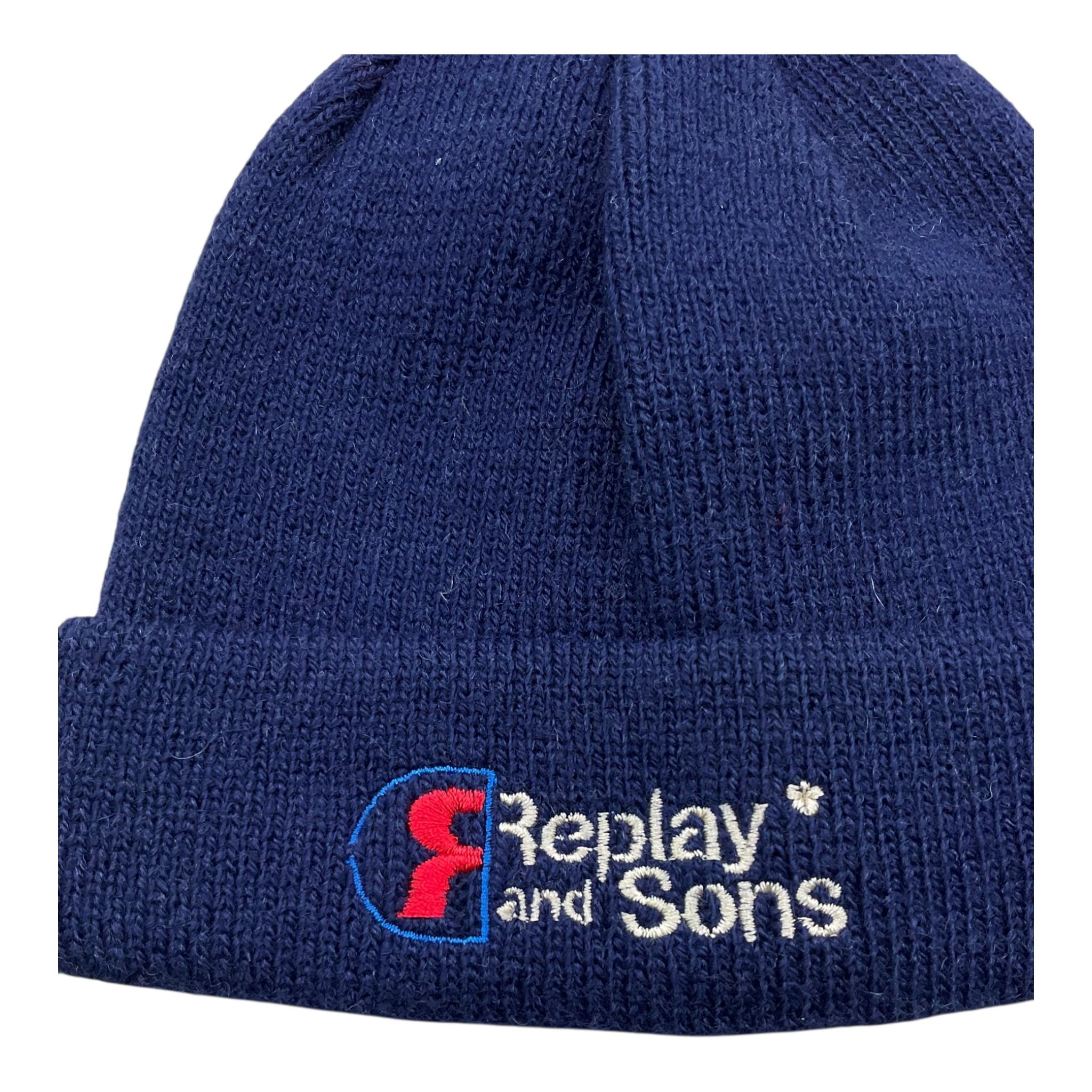 REPLAY & SONS cappello tinta unitacon ricami Blu per Bambino Q1847 BLU REPLAY & SONS 