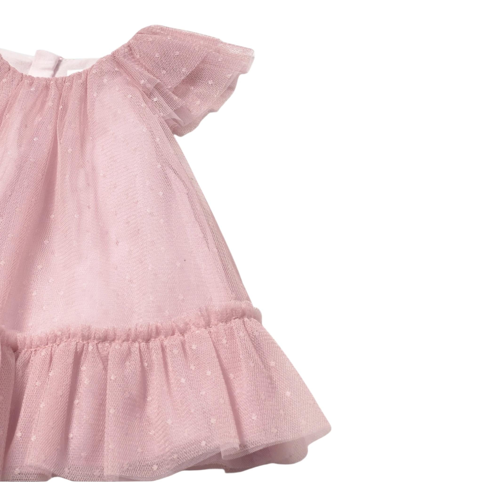 Mayoral Abito Giromanica Tinta Unita con Tulle per Neonata 1850XX ROSA MAYORAL 