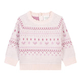 CARRE'MENT BEAU maglia girocollo tinta unita con ricami Rosa per Neonata Y30219 ROSA CARRE'MENT BEAU 