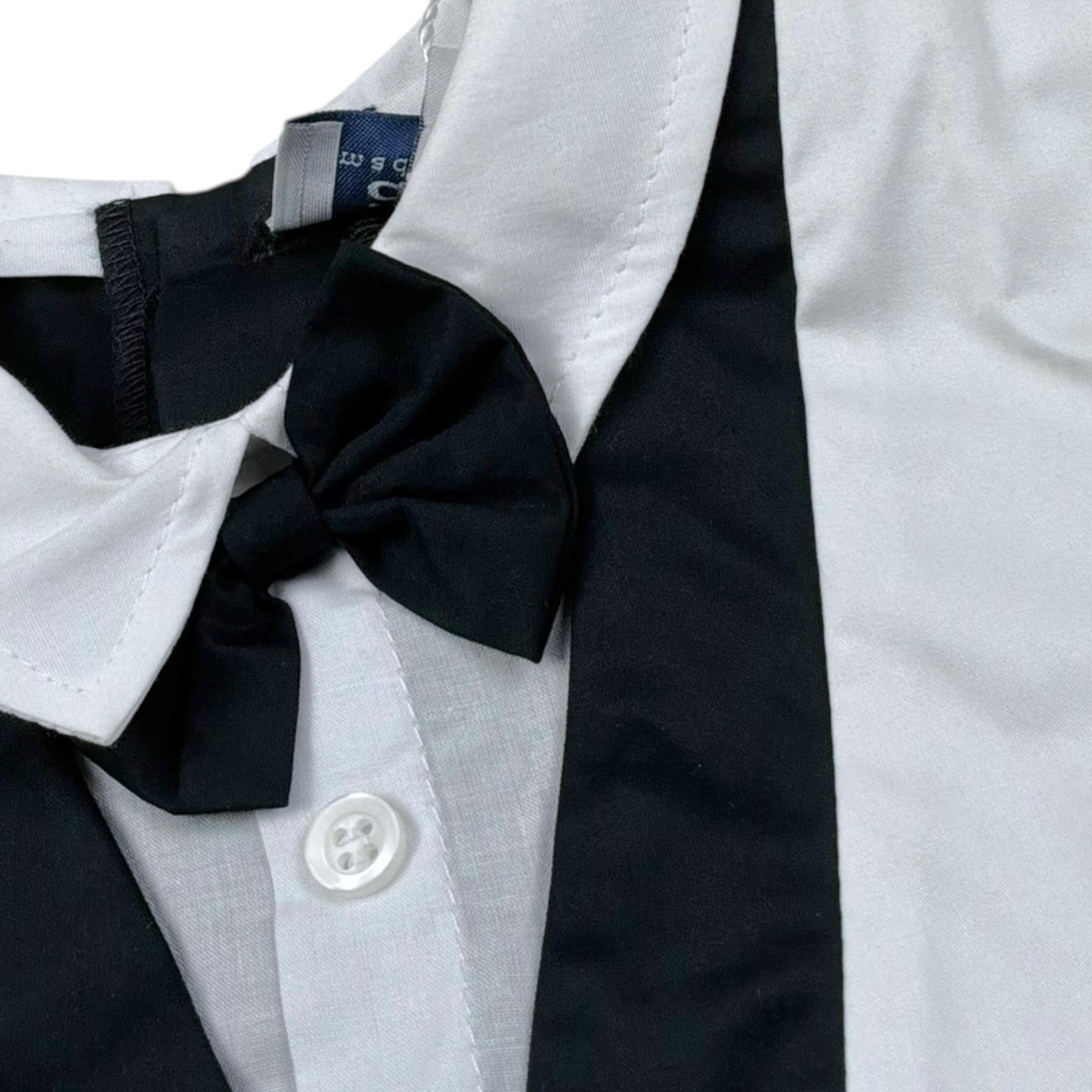 Aletta Pagliaccetto Bicolore con Papillion per Neonato MA22030 BIANCO/BLU ALETTA 