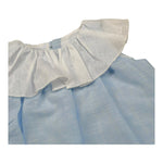 La Stupenderia Pagliaccetto Tinta Unita con Colletto per Neonata TBPG50 AZZURRO LA STUPENDERIA 