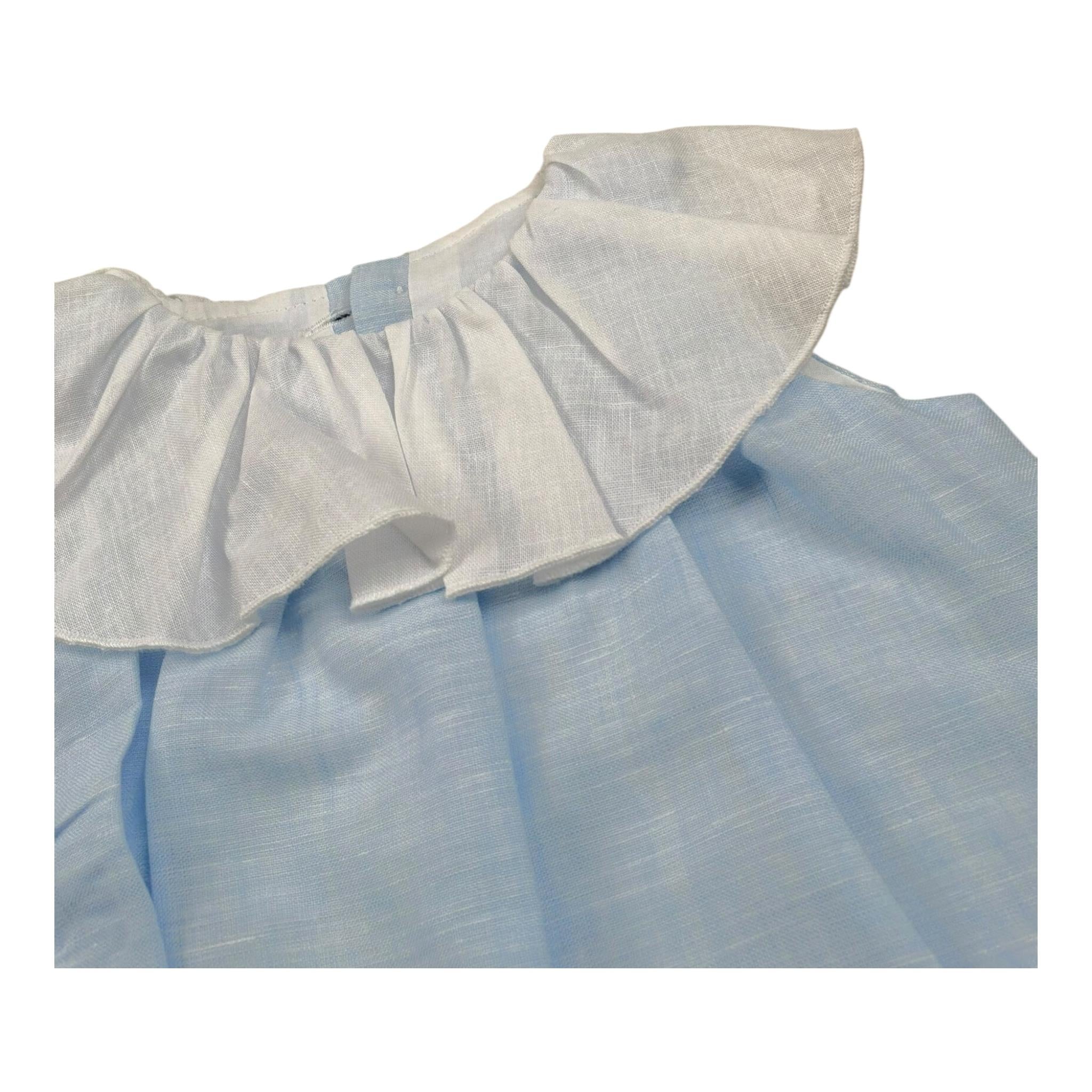 La Stupenderia Pagliaccetto Tinta Unita con Colletto per Neonata TBPG50 AZZURRO LA STUPENDERIA 