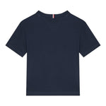 Tommy Hilfiger T-Shirt Girocollo Tinta Unita con Logo per Bambino KB0KB09601 BLU TOMMY HILFIGER 