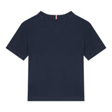 Tommy Hilfiger T-Shirt Girocollo Tinta Unita con Logo per Bambino KB0KB09601 BLU TOMMY HILFIGER 