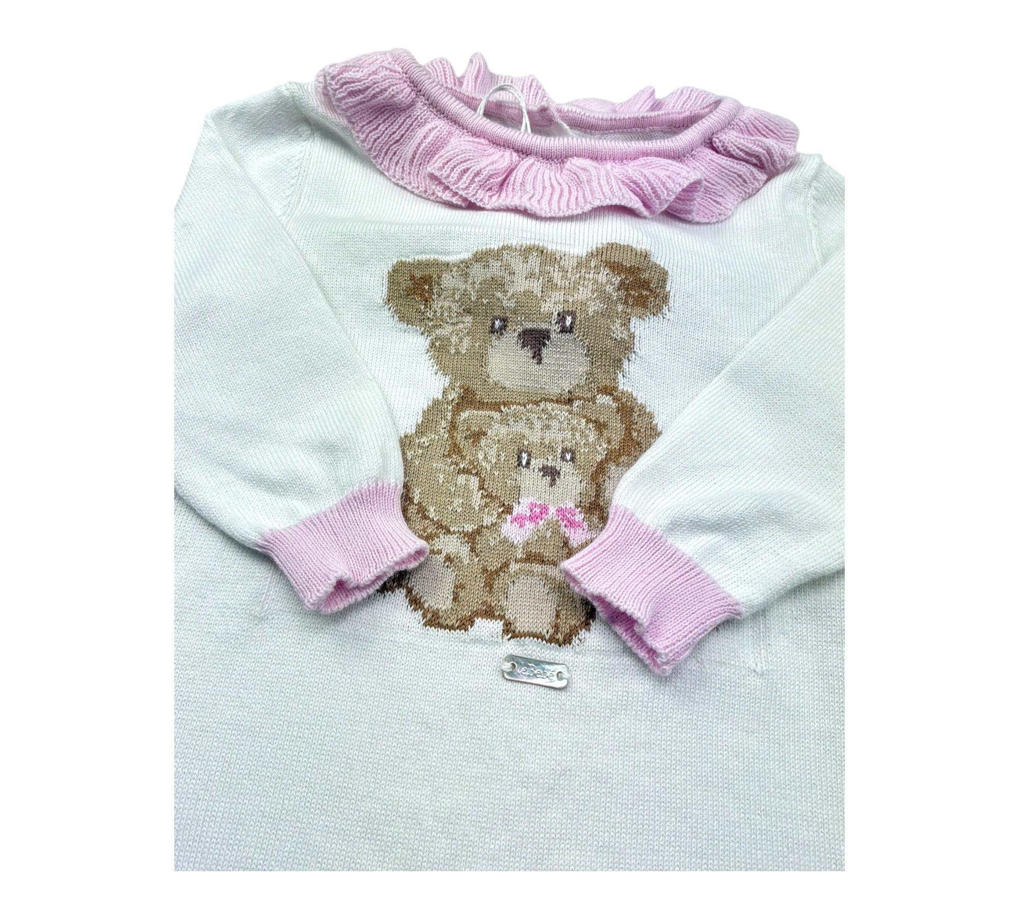 Le Bebe Tutina Manica Lunga Tinta Unita con Ricamo per Neonata LBG6315 BIANCO LE BEBE 