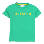 Trussardi T-Shirt Girocollo Tinta Unita con Logo per Neonato TIP24001TSX VERDE TRUSSARDI 