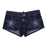 Dsquared2 Short In Denim Tinta Unita con Tasche per Bambina DQ2837 BLU DSQUARED2 