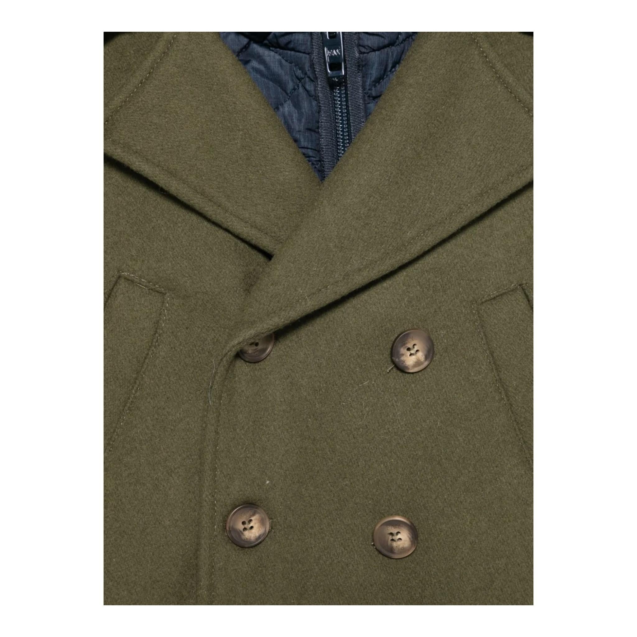 FAY cappotto sfoderabile tinta unita con bottoni Verde per Bambino FV2Q00 VERDE FAY 