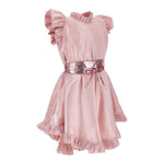 Monnalisa Abito Tinta Unita con Cintura per Bambina 71E915 ROSA MONNALISA 