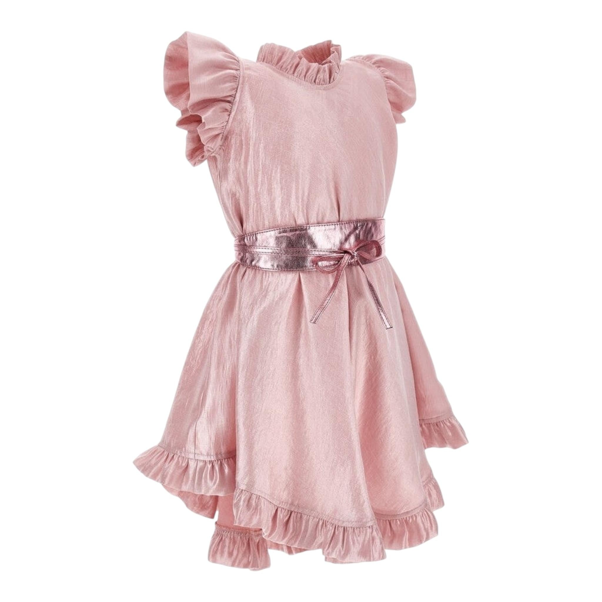 Monnalisa Abito Tinta Unita con Cintura per Bambina 71E915 ROSA MONNALISA 