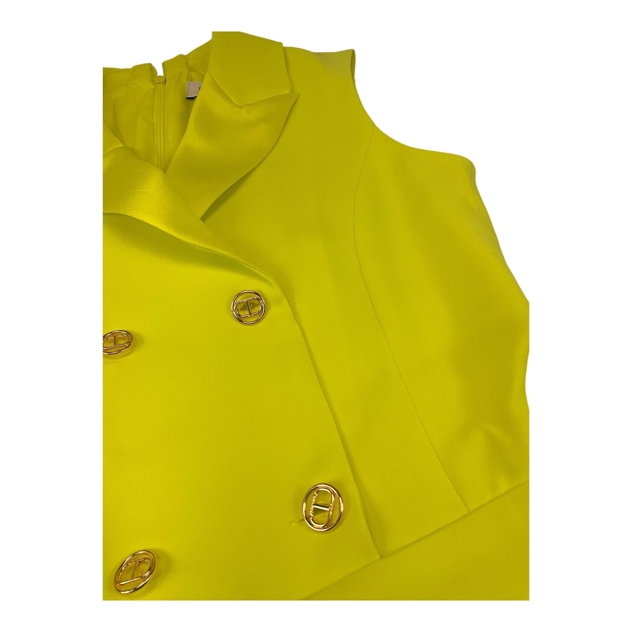Twinset Tuta Tinta Unita Giromanica per Bambina 251GJ2QN4 GIALLO FLUO TWINSET 