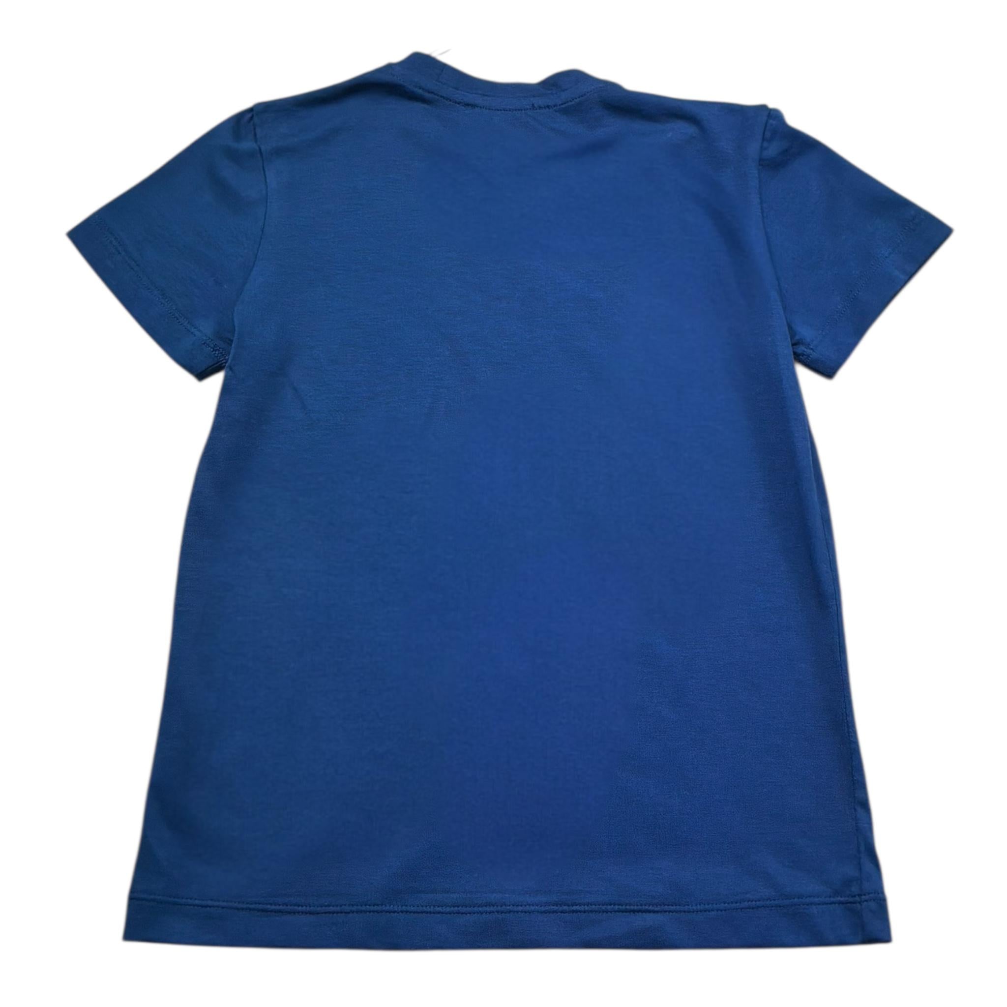 Trussardi T-Shirt Girocollo Tinta Unita con Stampa per Bambino TGP26007TS BLU TRUSSARDI 
