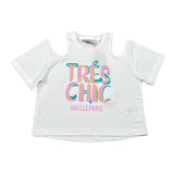 Gaelle T-Shirt tinta unita con Stampa Bianco per Bambina 2746MY00472 BIANCO GAELLE 