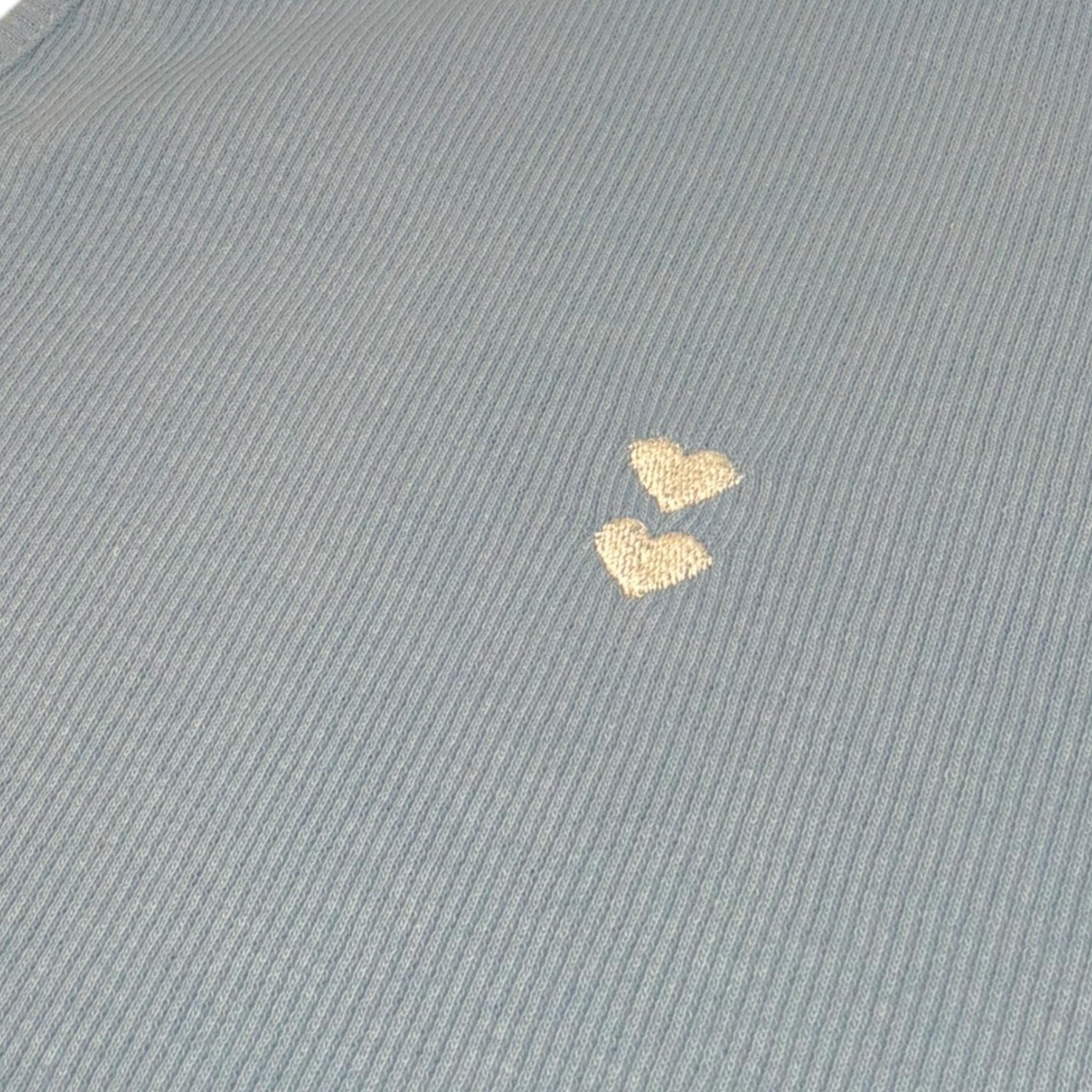 Please Abito Tinta Unita con Stampa A Costine per Bambina AB86072G72 AZZURRO PLEASE 