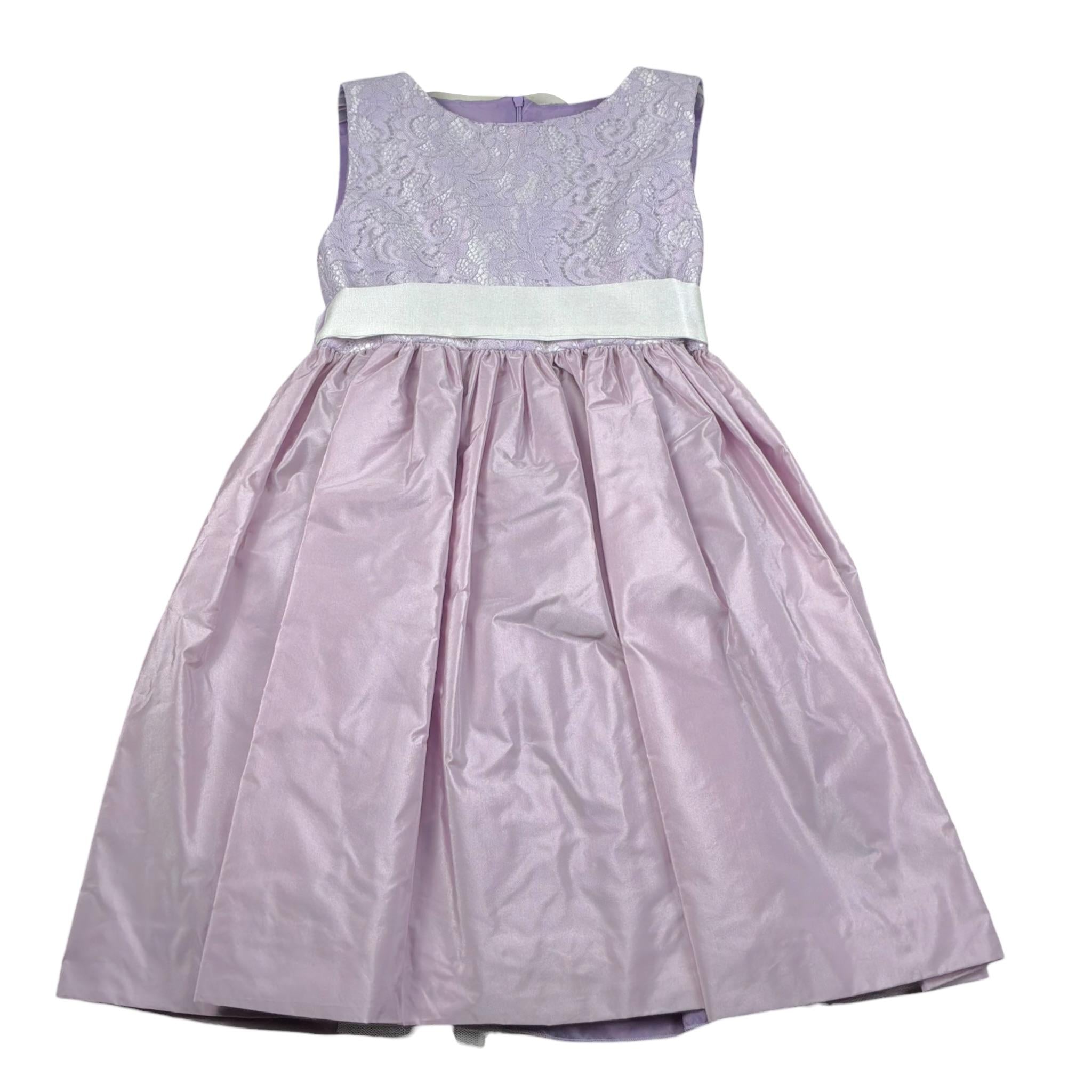 Isabel Abito Cerimonia Tinta Unita con Ricami per Bambina 43150 LILLA ISABEL 