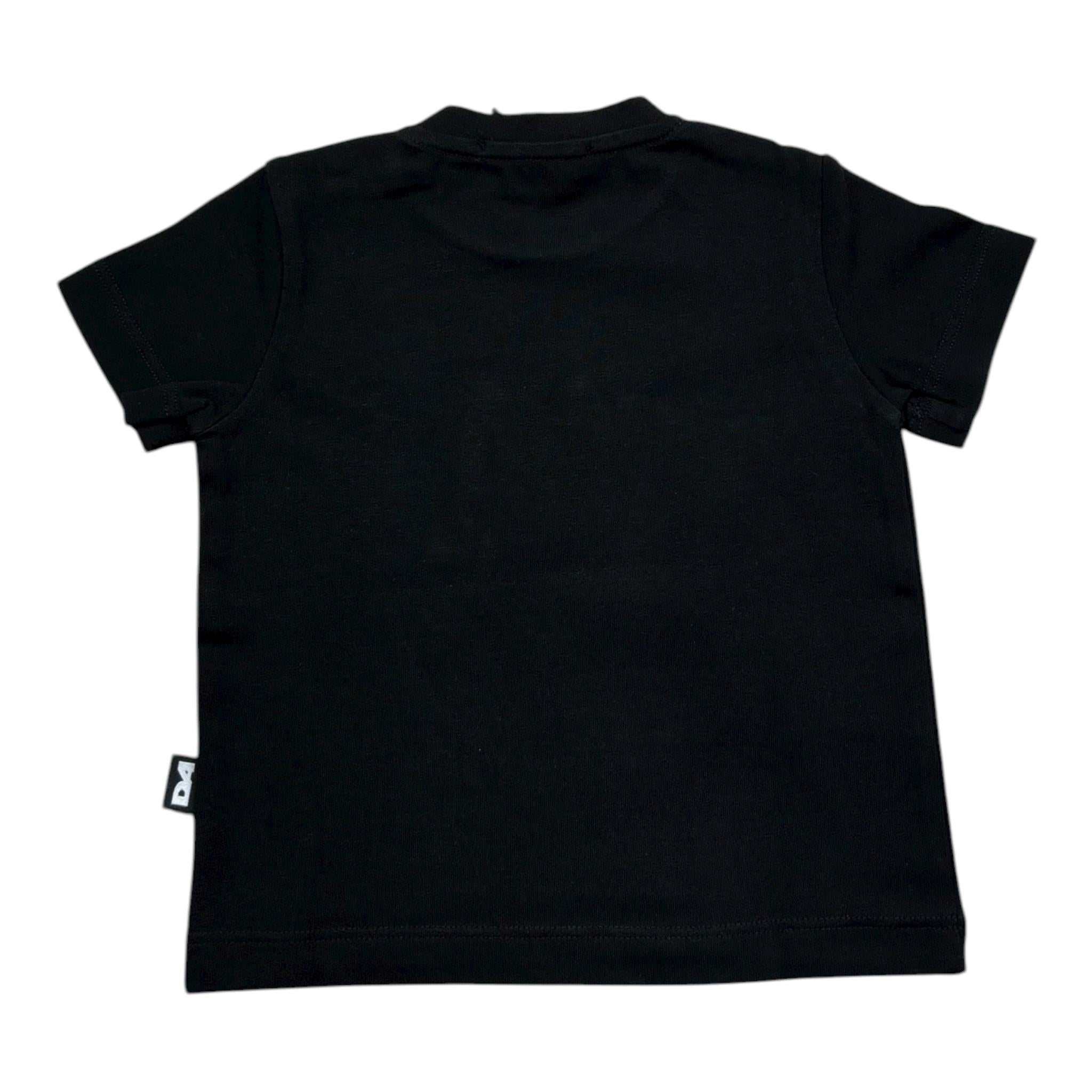 Daniele Alessandrini T-Shirt Girocollo Tinta Unita con Stampa per Neonato 1296M00270 NERO DANIELE ALESSANDRINI 