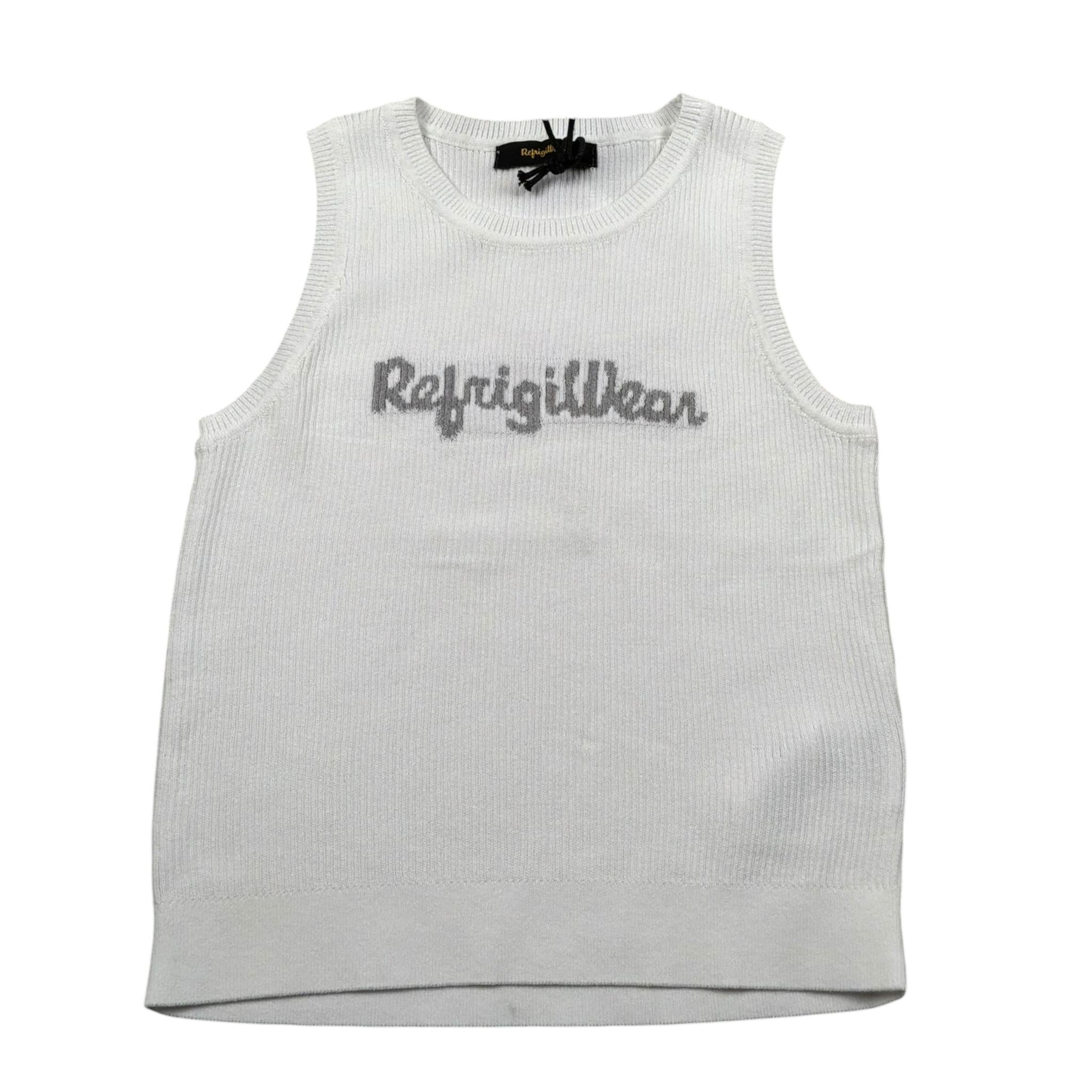 Refrigiwear Top Giromanica Tinta Unita con Stampa Logo per Bambina 334TRFJS25 BIANCO REFRIGIWEAR 