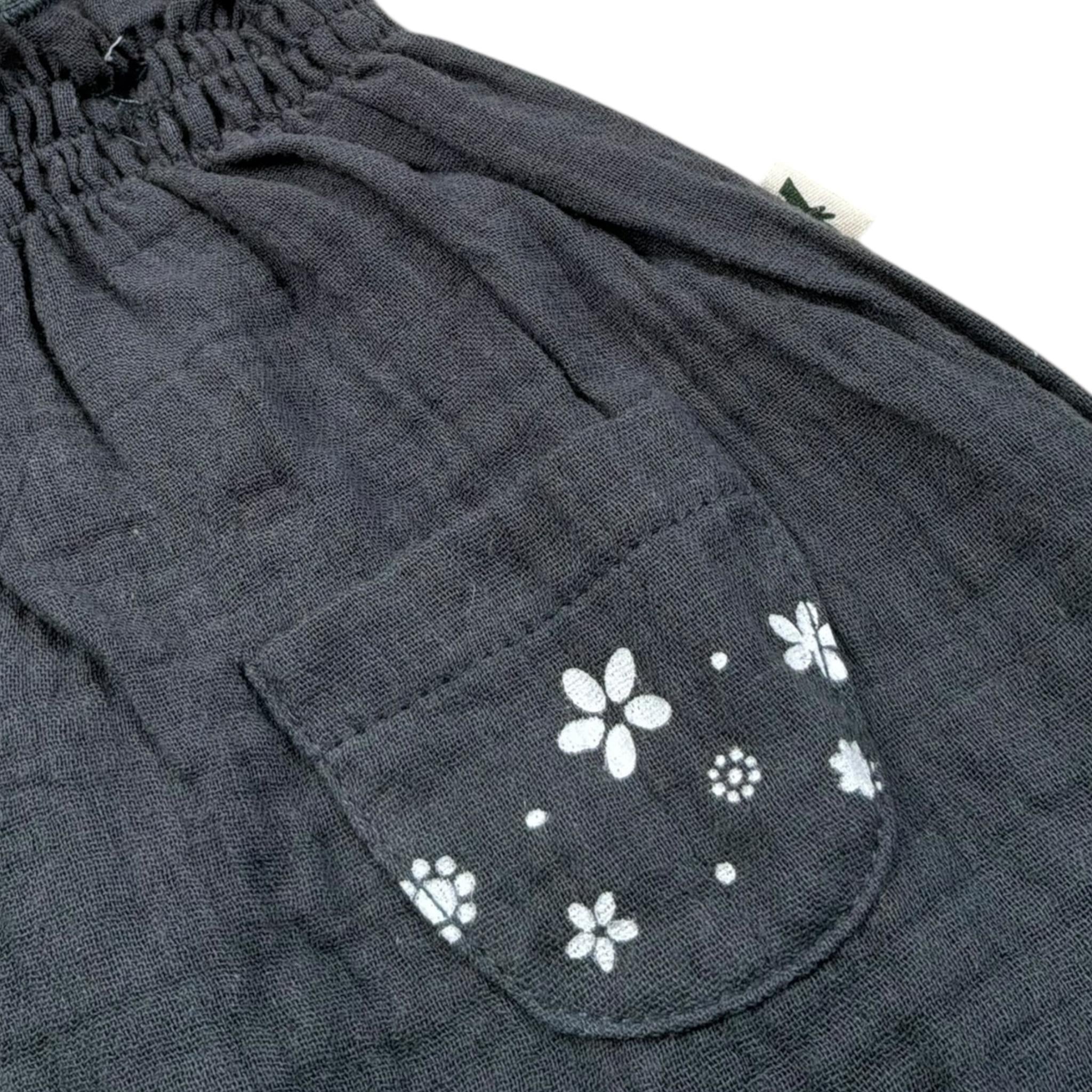 Petit Indi Top Tinta Unita con Stampa per Neonata SS25B0426 GRIGIO PETIT INDI 