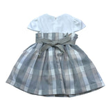 MARLU' abito tinta unita mezza manica con fantasia a quadri Bianco per Neonata IH811MC BIANCO MARLU' 