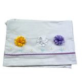 Isabel & Martinez Lenzuola Tinta Unita con Ricami per Neonata IM25N428 BIANCO ISABEL & MARTINEZ 