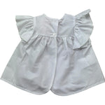 Le Bebe Camicia Mezza Manica Tinta Unita con Applicazione per Neonata LBG6354 BIANCO LE BEBE 