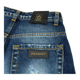 Patriot Bermuda In Denim Tinta Unita con Strappi per Bambino PBC1409 BLU PATRIOT 