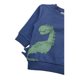 NAME.IT felpa chiusa girocollo tinta unita con stampa in contrasto Blu per Neonato 13212747 BLU NAME.IT 