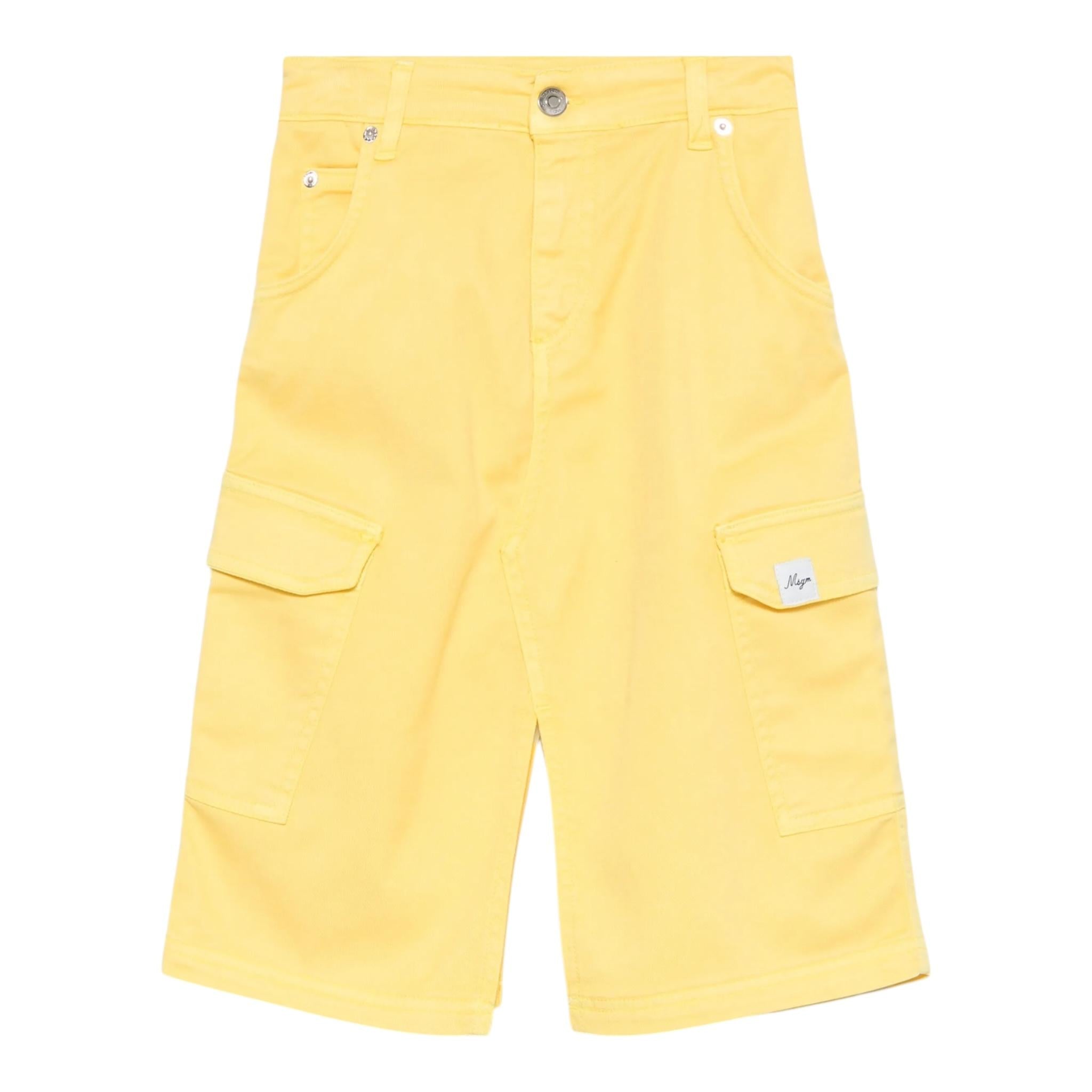 Msgm Gonna In Denim Tinta Unita con Girovita Regolabile per Bambina S5MSJGSK108 GIALLO MSGM 