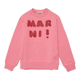 MARNI felpa tinta unita girocollo con stampa Rosa per Neonata M01002 ROSA MARNI 