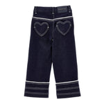 Monnalisa Jeans Tinta Unita Modello Palazzo per Bambina 19E406 BLU MONNALISA 