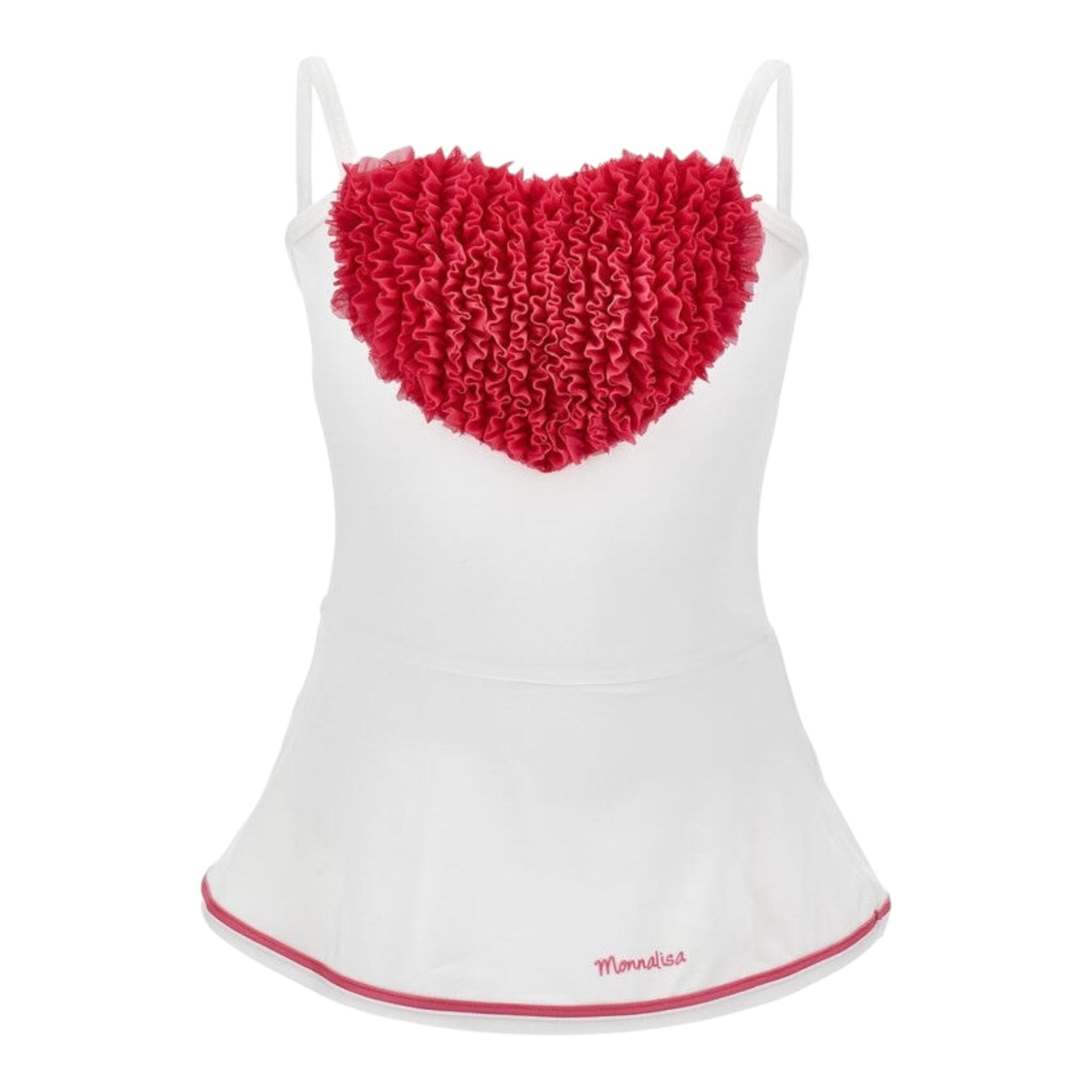 Monnalisa Canotta Tinta Unita con Stampa per Neonata 19E066N BIANCO MONNALISA 
