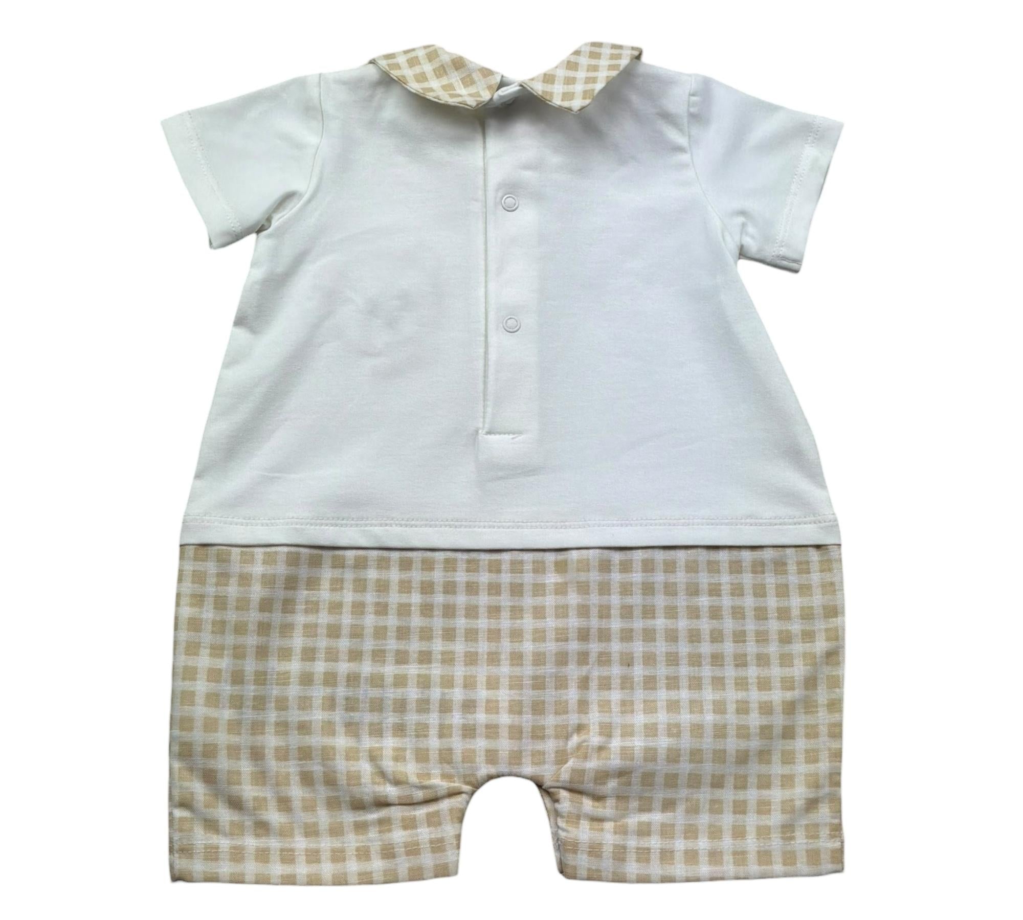 Le Bebe Pagliaccetto Mezza Manica Bicolore per Neonato LBB5280 BIANCO/BEIGE LE BEBE 