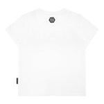 PHILIPPE PLEIN t-shirt girocollo tinta unita con stampa logo Bianco per Bambino BTK1265 BIANCO PHILIPPE PLEIN 